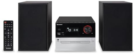 Sunstech Sistema Hi-Fi con conexión inalámbrica 5.3 + EDR | Microcadena con 30 W de Potencia, Reproductor CD/CD-R/MP3, Radio FM con 40 presintonías, Puerto USB y Entrada AUX-IN 3.5 mm