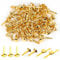 Pixaro 100 Stück Mini Brads - Musterbeutelklammern,Musterklammern Metall, Rundkopfklammern Verschlussklammern, Mini Musterklammern Gold, Scrapbooking Brads für Basteln, Verzierungen und DIY, 8×17mm