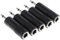 TECHZOO Adaptador Audio Mono Jack 6.35 mm Hembra a Jack 3.5 mm Macho, Convertidor de Audio de 6,5mm Hembra a 3,5mm Macho, Adaptador Auxiliar de Auriculares, 5 Unidades