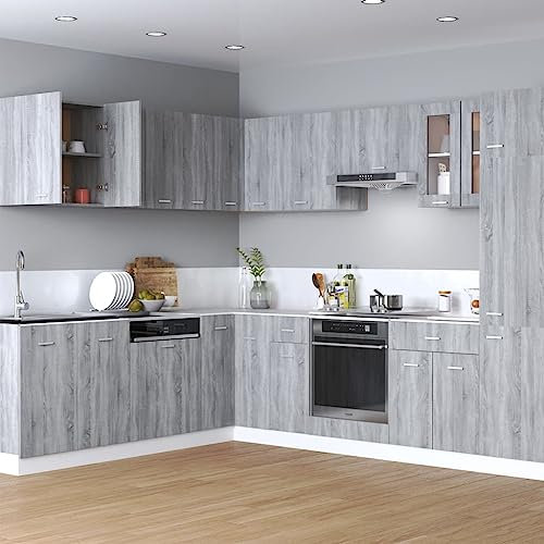 Myheimly Hängeschrank Grau Sonoma 60x31x60 cm Holzwerkstoff Küchenschrank Küchenzeile Küchenmöbel Unterschrank Küchenunterschrank Schrank