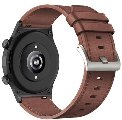 KMKJSH Bracelet en Cuir pour Honor Watch GS 3/ Magic Watch 2 46mm Bracelet de Montre, avec Fermoir en Acier Inoxydable Vintage Bandes de Remplacement Compatibles avec Honor Watch GS 3 Sangle (1)