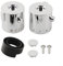 Duschtemperaturregler Griff Chrom Thermostatische Handrad Paar für Badewanne Dusche Mischer ABS Kunststoff mit Sperre Ring Schraube Endkappe 24 Zähne 40mm Durchmesser, Silber