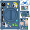 EspZanthic Funda para DOOGEE U11/U11 Pro Tablet 11 Pulgadas 2025 con Soporte para Lápiz, Soporte Giratorio 360°, Correa Mano, Correa para El Hombro y Lápiz, Azul Marino