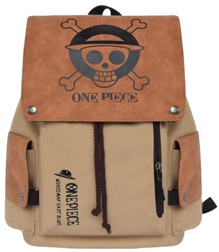 Driflo One Piece Backpack, One Piece School Bag, O-ne P-iece Shoulder Bag, Anime School Bookbag O-ne P-iece Bag Travel Backpack Gift for Teenagers Boys Girls