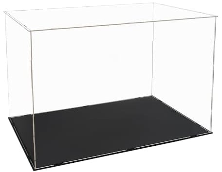 Odoria Extra-Großes Vitrine Klare: 56 cm Breiter Langer Kasten für Helme, Schiffe, Flugzeuge - Transparentes Acryl-Glas für Erinnerungsstücke Sammlerobjekte, Montage Erforderlich