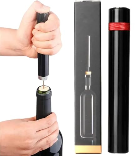 Loritia Aeropop Wine Opener, Air Pressure Pump Bottle Opener, Effortless Cork Remover Tool for Wine Bottles, Portable No Cork Breakage Opener for Home, Restaurant, Party (Red)