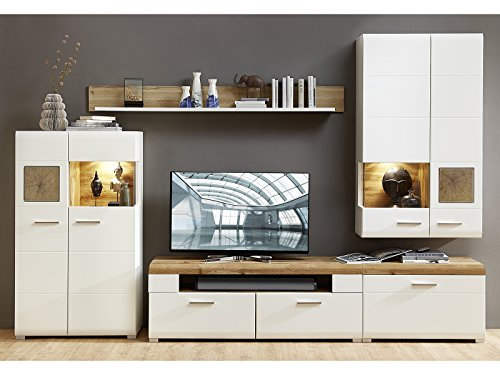 möbelando Wohnwand Anbauwand TV-Wand Mediawand Schrankwand Wohnzimmerwand Kathlin I