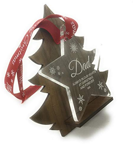 Personalised Memorial Christmas Tree Star Decoration - Perfect Way to Remember A Loved One This Christmas