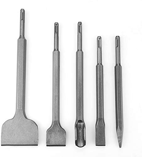 Juego de brocas de cincel, 5 piezas SDS Plus 40CR Cincel Bits Kit Agujeros de Perforación para Carpintería DIY