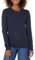 Amazon Essentials Women's Lightweight Long-Sleeved Cable Crewneck Sweater (Available in Plus Size), Navy, S