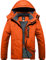 GEMYSE Uomo Giacca da Sci impermeabile montagna Giacche Pile invernale antivento Cappotto con Cappuccio (Arancione,S)