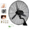 HLILY Ventilador Oscilante De Pared,Ventilador Eléctrico con 3 Velocidad,Ventilador Industrial De Pared Negro,120 °,Ventilador Servicio Pesado para Almacén De Taller De Fábrica (22in-31in)