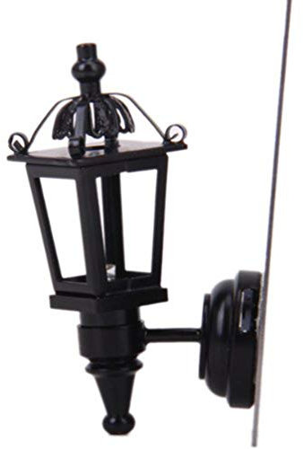 1 Pc 1:12 Maßstab Diy Puppenhaus Lampe Miniatur Vintage Lampe Puppenhaus Wandleuchte für Puppenhaus Mikro Landschaftsdekorationen (Schwarz)