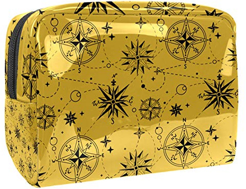Portable Makeup Bag with Zipper Travel Toiletry Bag for Women Handy Storage Cosmetic Pouch Wind Rose Compass