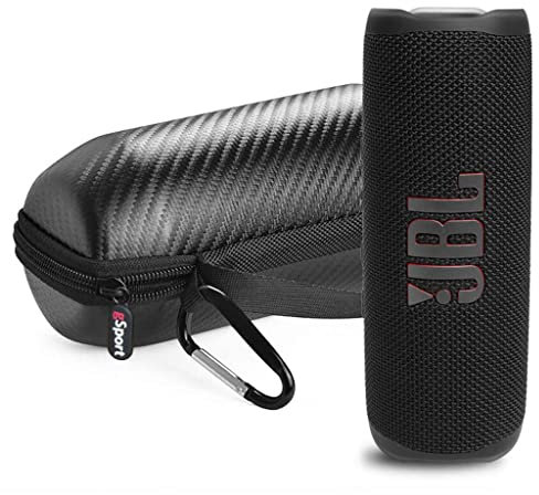 JBL FLIP 6 Waterproof Portable Speaker Bundle with gSport Carbon Fiber Case (Black)