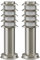 ledscom.de 2 Stück Wegelicht/Pollerleuchte PORU für außen, IP44, Gitter, 39 cm, edelstahl, 1x E27 max. 40W