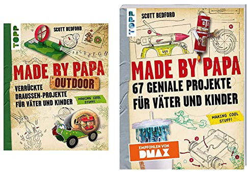 Der Kinderbuchtipp Made by Papa: 67 geniale Projekte für Väter und Kinder + Made by Papa Outdoor: Verrückte Draußen-Projekte für Väter und Kinder zusammen als Buch-Set