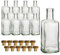 gouveo Lot de 12 bouteilles en verre 500 ml Carré Pharmacien avec bouchon en liège (HGK) - Bouteille 0,5 l à remplir et à offrir - Bouteille vide pour gin, liqueur, huile, vinaigre (AFET500HGK)