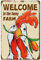CREATCABIN Welcome to The Funny Farm Schild Huhn Blechschilder Retro Vintage Poster Wanddekoration Garage Bauernhaus Garten Bar Club Badezimmertür Hof Dekorationen, 8 x 12 Zoll