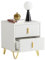 SoBuy Nachttisch, Nachtschrank mit 2 Schubladen, Moderner Beistelltisch für Schlafzimmer, Weiß B40 x T40 x H47 cm FBT115-W