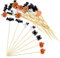 AWCIGG® 100 Stück Halloween Cocktailspieße, Hölzerne Cocktail Zahnstocher, Geist Fledermaus Spinne Kürbis Partyspieße Cocktail Sticks für Halloween Horror Thematische Party Dekoration