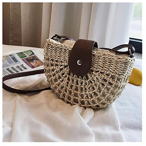 Rattan-Taschen für Damen, Sattel, Umhängetasche, handgefertigt, Crossbody-Tasche, Damenhandtaschen, gewebte Clutch (A, 11 x 25 cm)