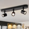 ANWIO Deckenstrahler 3 Flammig Schwarz, Dimmbar LED Deckenleuchte Strahler Schwenkbar GU10, Deckenlampe Drehbar, Modern Deckenspots für Küche, Schlafzimmer, Wohnzimmer, mit Leuchtmittel (EUCS-LG11A)