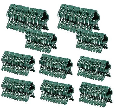 YOUNLEN Clips pour Attacher Les Plantes 100Clips(20 Grandes + 80 Petits) Vert pour Plantes, Pinces à Roses, Clips pour Plantes grimpantes, Clips pour T omates, Clips pour Plantes, Aides à l Escalade