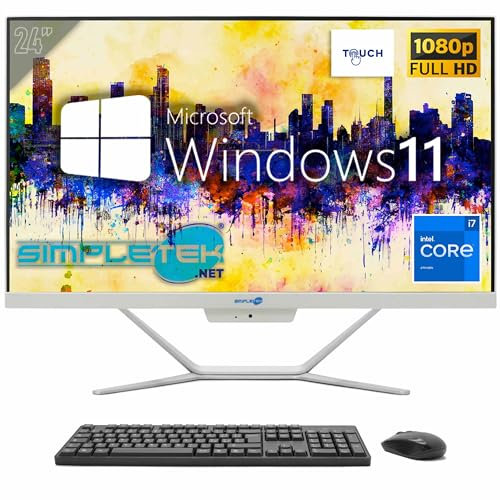 SIMPLETEK - All-in-One Touch PC | Intel Core i7 der 6. Generation | Windows 11 Pro | 64GB RAM SSD 4TB | Integrierte 2K Webcam | Touchscreen Bildschirm | BT 5.2