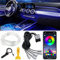 Sunshine smile Auto LED Innenbeleuchtung,6M/5 in 1 RGB Auto Innenraumbeleuchtung,APP steuerbare Innenbeleuchtung Laser,Mehrfarbige Ambientebeleuchtung,Mit Zigarettenanzünder (Farbe)