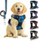 SIBOTER Hundegeschirr mit Hundeleine, Reflektierendes Hundegeschirr Kleine Hunde, mit Einfache Kontrolle Griff und Rückseite perfekt für Spaziergänge im Freien (Blau Kariert, L)