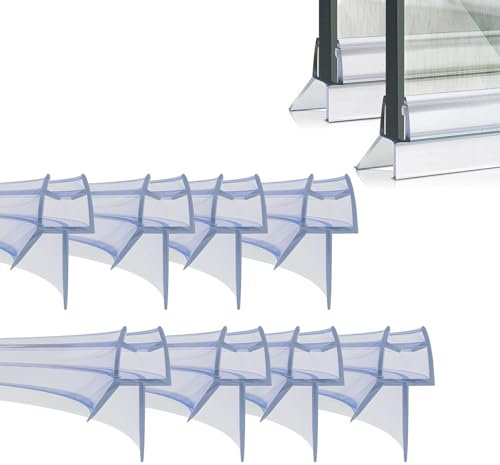 8 Pcs Shower Screen Seal Strip 4-6mm Glass Thickness, Glass Shower Door Seal Strip, Shower Glass Seal Strip, Shower Seal Strip Replacement, Covers up to 20mm Gap, Length 30CM/11.8