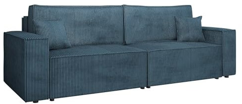 Mirjan24 Schlafsofa mit 2 Bettkästen und L-Funktion Kobaro Cord, Couch mit Schlaffunktion, 3 Sitzer Sofa, Bettsofa, Polstersofa Couchgarnitur (Poso 05)