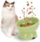 Nobleza - Comedero Cerámica para Gatos, Comedero para Gatos Elevado con Inclinación de 15°, Reducir la Presión del Cuello y Prevenir los Vómitos, Comedero Gato para Gatos y Cachorros, Verde