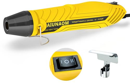 450W Mini Heat Gun, AIUNAOM Hot Air Gun Dual Temperature 250℃/450℃, Fast Heating Non-Slip Handheld Heat Guns with Nozzle for DIY Crafts Resin Shrink Wrap Electronics Candle Making Embossing