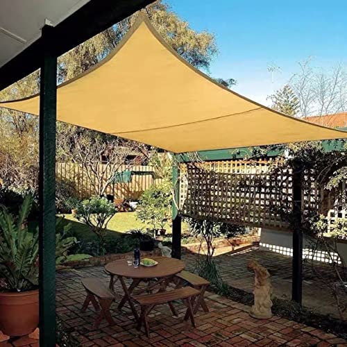 Telo parasole beige per esterni, per giardino, serra, piante, pergola, patio, 5 x 8 m, telone ombreggiante a rete con copertura in rete