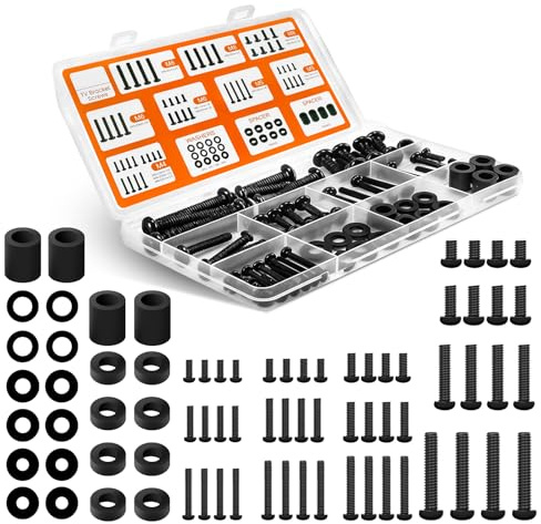TV Bracket Screws,76pcs TV Mounting Screw Kit,Universal Vesa Screw Kit | M4 M5 M6 M8 Television Screws and Spacers,Stand Bolts Fixing Kits,TVs Mounting Hardware for Most Up to 80