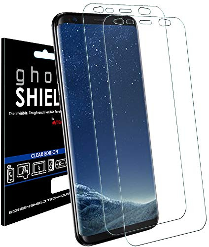 TECHGEAR [2 Pack] Screen Protectors to fit Samsung Galaxy S8 Plus [ghostSHIELD Edition] Genuine Reinforced Flexible TPU Screen Protector Guard Covers with Full Screen Coverage inc Curved Screen