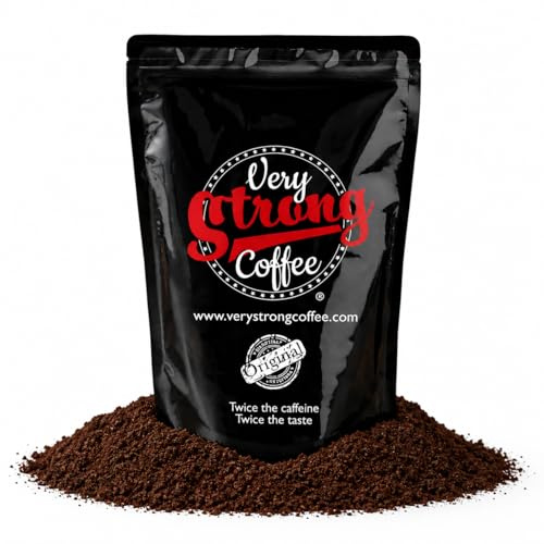 Very Strong Coffee Ground Coffee - 500g 100% Robusta High Roast Twice The Caffeine Twice The Taste (Ground Coffee, 500g)