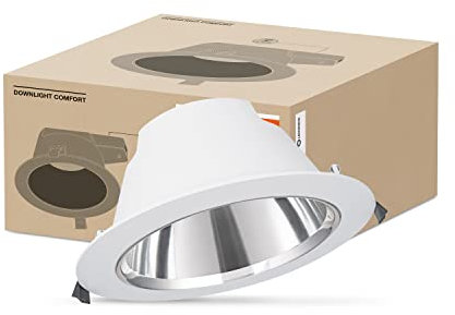 LEVANCE Downlights mit einstellbarer Lichtfarbe, Ersatz für 2x18W CFLi | energiesparend, 18 W, Aluminium (Gehäuse), Polycarbonat (Diffusor) | DL COMFORT DN 155 18W 3CCT IP54 WT