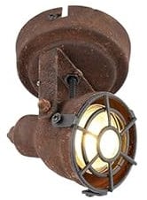 Qazqa - Industrie I Vintage I Industrie I Vintage Ir Wand Spot I Spotlight I Deckenspot I Deckenstrahler I Strahler I Lampe I Leuchte Rostbraun drehbar und neigbar - Sorra I Wohnzimmer I Schlafzimmer