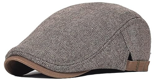 JAOAJ Herren Schiebermütze Baumwolle Barett Cap Schirmmütze Flatcap Baskenmütze Newsboy Cap Entenschnabel Driving Cabbie Jagd Kappen