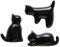 AYOMI Fridge Magnets, Cat Refrigerator Magnets Ceramic Cute Cat Decorative Toys, Small Funny Kitchen Refrigerator Magnets, Office Decor for Whiteboard, Set of 3 (Black)