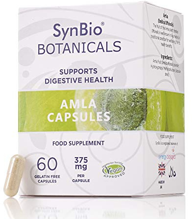 SynBio Botanicals - Amla Capsules | Vegan Certified | Made in UK | Gluten Free | Salt Free | Nut Free | Sugar Free | Halal | Supports General Health & Wellbeing