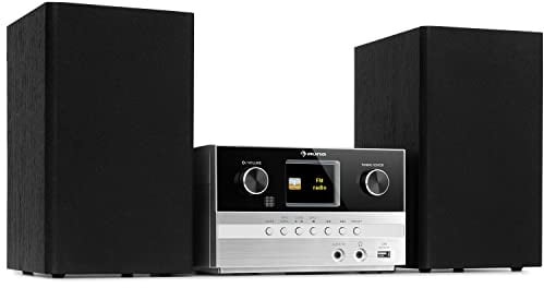 Auna Stereoanlage - Kompaktanlage Mit CD-Player, DAB/FM Radio, Bluetooth & AUX - Mini Musikanlage Mit 2 Lautsprechern, MP3 & Spotify Unterstützung