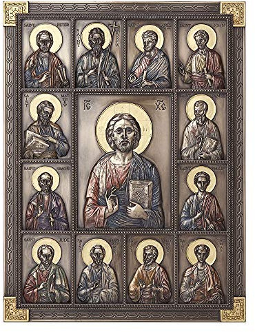 Veronese Design Wandschild Jesus und die Zwölf Apostel, 31,7 cm, christlich-katholische religiöse Skulptur
