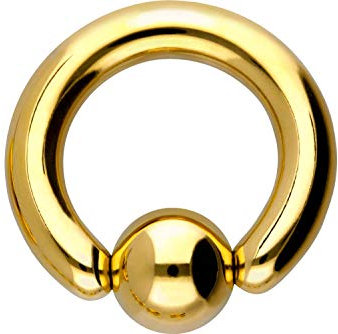 PIERCINGLINE Chirurgenstahl Klemmkugelring BCR Piercing Lippe Ohr Tragus Helix goldfarben 6 x 3 x 10 mm