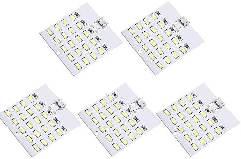 DollaTek 5Pcs SMD LED Sorgente Luminosa Piastra Lampada Perline Lampada Lampada USB Alluminio Substrato Parte