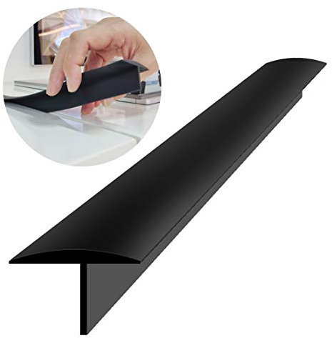 Silikon-Herdabdeckung, 76,2 cm (für 4–25 mm Spalt), extra langer Küchenspaltfüller, schwer, 284 g, zuschneidbar auf jede Größe 21 und 25 (2er-Set, schwarz)