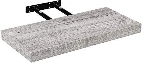 STILISTA Wandregal Volato, freischwebend, Farb- & Größenwahl, 110 cm Holzdekor-weiß Rustikal